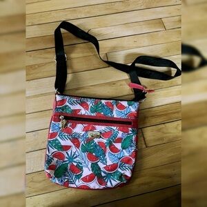 Betsey Johnson watermelon tropical print crossbody bag